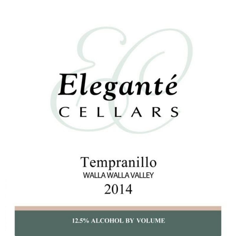 Elegante' Cellars Tempranillo 2014 Front Label
