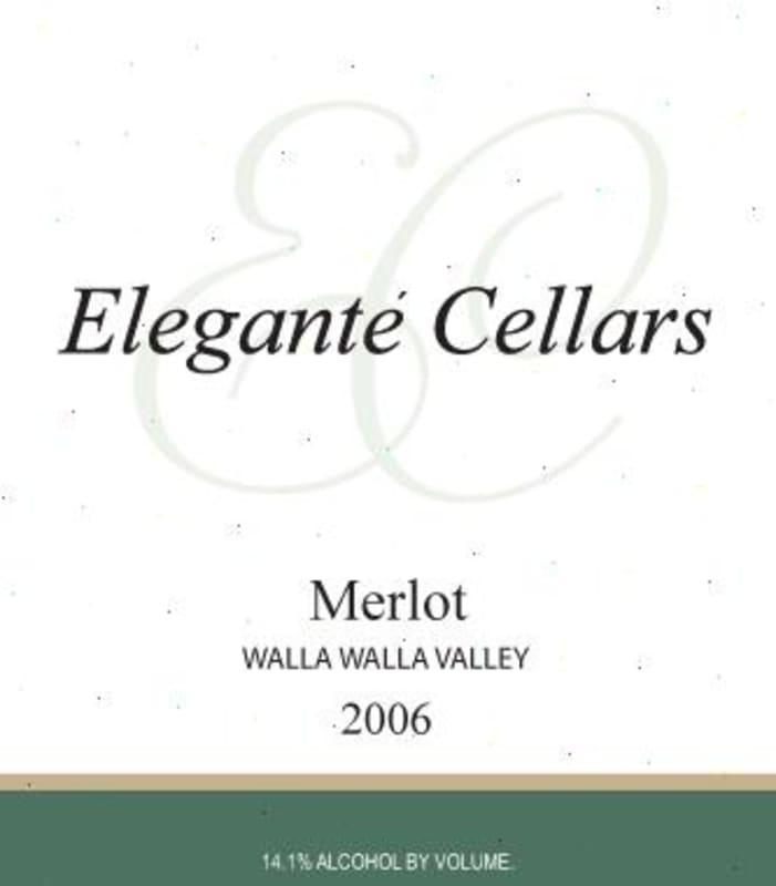 Elegante' Cellars Merlot 2006 Front Label