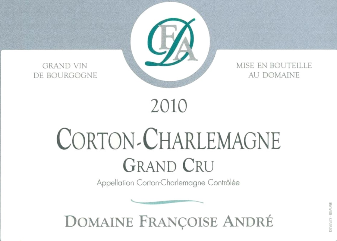 Francoise Andre Corton-Charlemagne Grand Cru 2010 Front Label