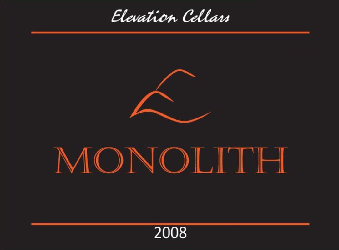 Elevation Cellars Monolith 2008 Front Label