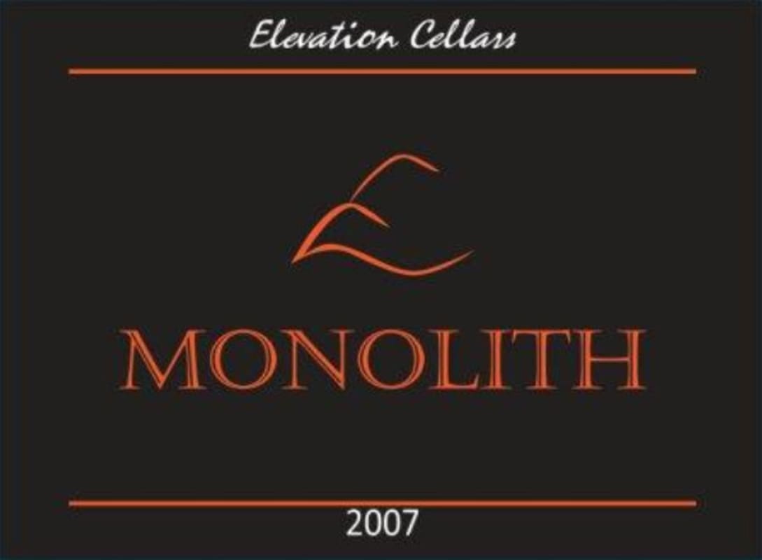 Elevation Cellars Monolith 2007 Front Label