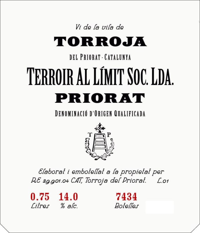 Terroir Al Limit Vi de Villa de Torroja 2011 Front Label