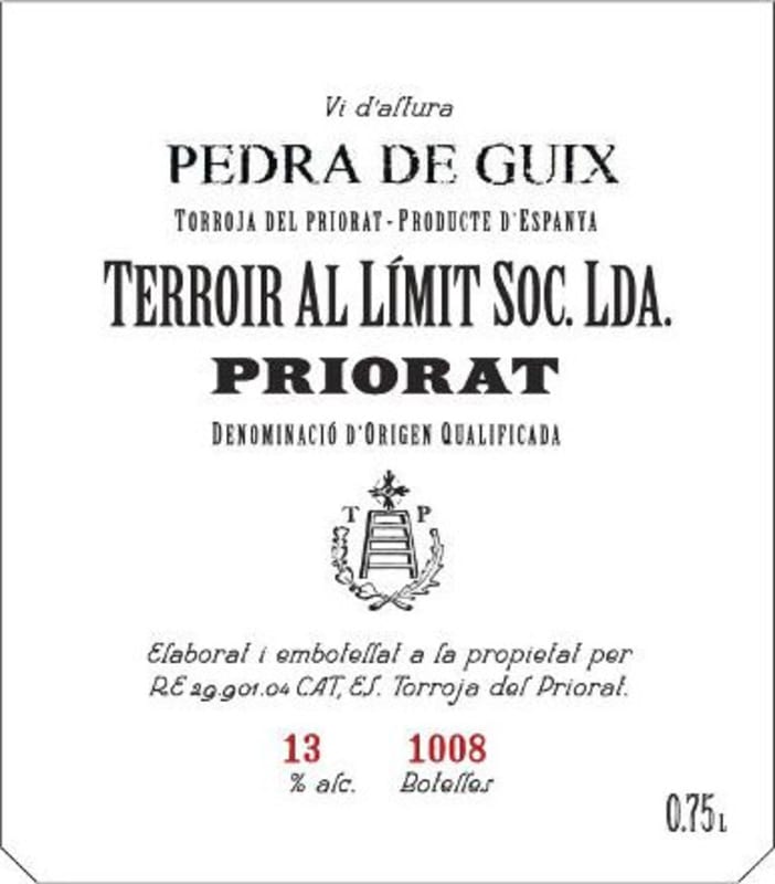 Terroir Al Limit Pedra de Guix 2013 Front Label