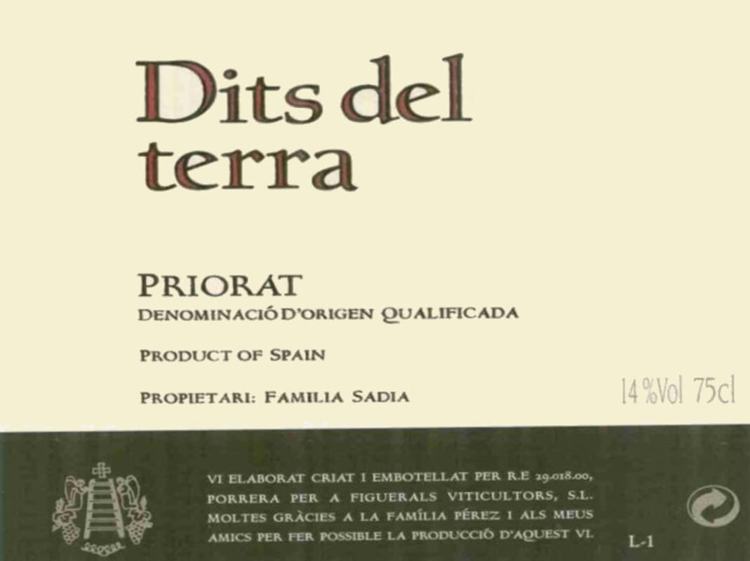 Terroir Al Limit Dits del Terra 2003 Front Label