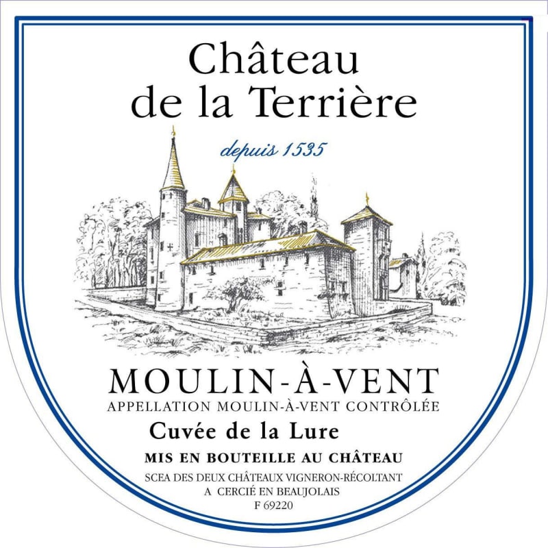 Terroirs et Talents Moulin-a-Vent Cuvee de la Lure 2012 Front Label