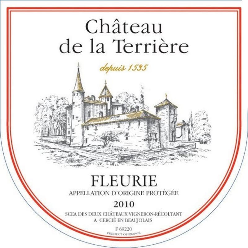 Terroirs et Talents Fleurie Chateau de la Terriere 2010 Front Label