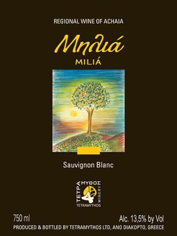 Tetramythos Wines Milia White 2013 Front Label
