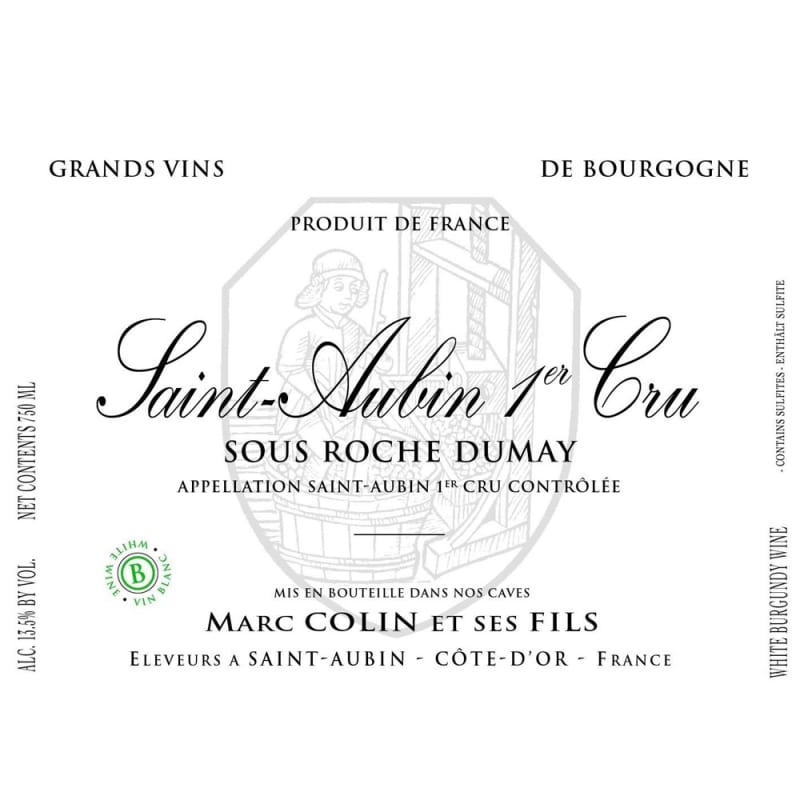 Marc Colin Saint Aubin Sous Roche Dumay 2011 Front Label