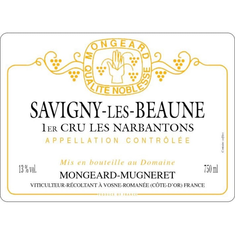 Mongeard-Mugneret Savigny-les-Beaune Les Narbantons Premier Cru 2013 Front Label