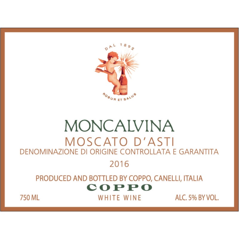 Coppo Moncalvina Moscato d'Asti 2016 Front Label