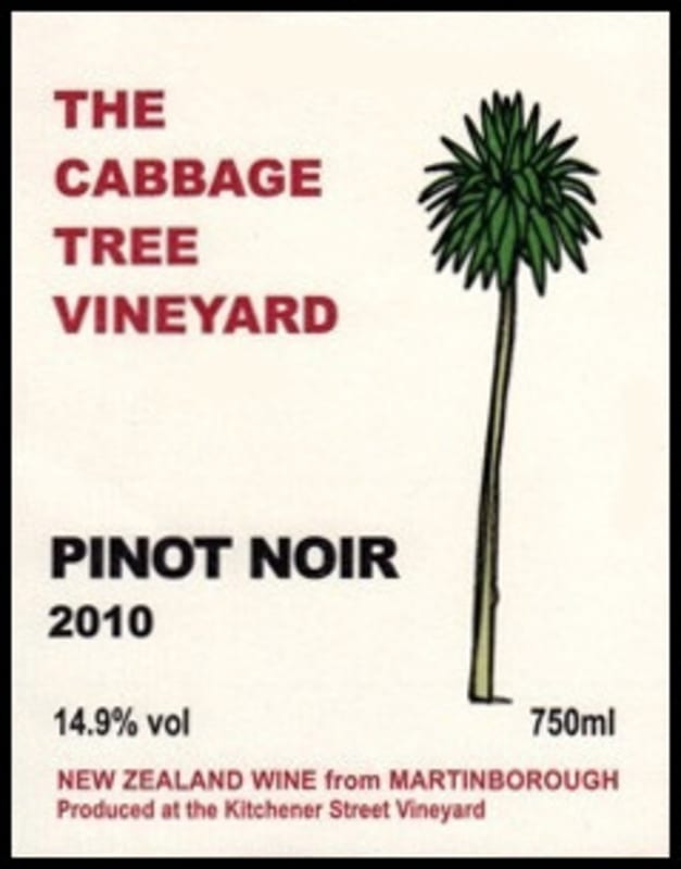 The Cabbage Tree Vineyard Pinot Noir 2010 Front Label