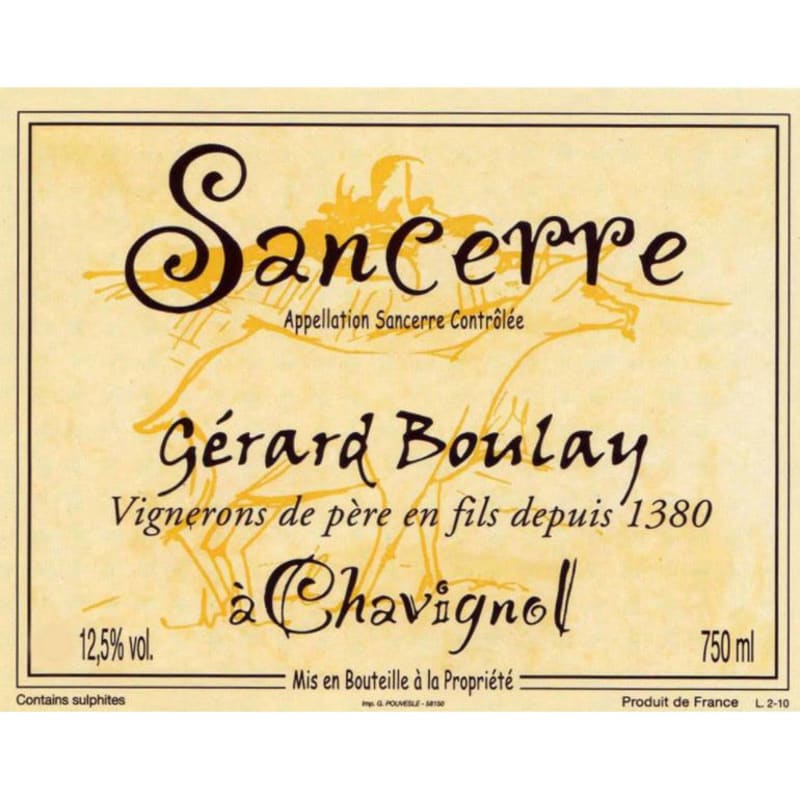 Gerard Boulay Sancerre Chavignol Tradition 2017 Front Label