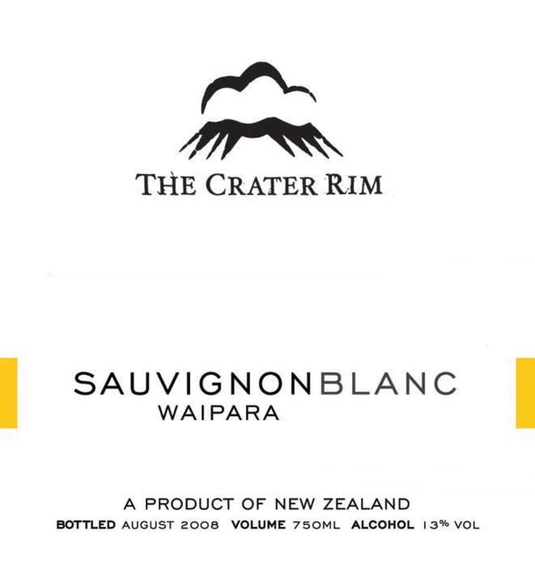 The Crater Rim Ltd Waipara Sauvignon Blanc 2010 Front Label