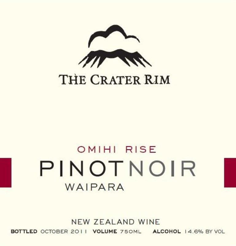 The Crater Rim Ltd Omihi Rise Pinot Noir 2011 Front Label