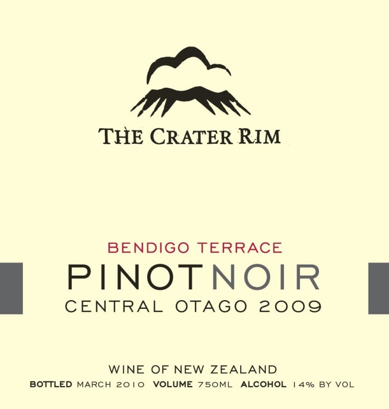 The Crater Rim Ltd Bendigo Terrace Pinot Noir 2009 Front Label