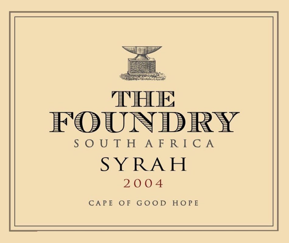 The Foundry Stellenbosch Shiraz 2004 Front Label