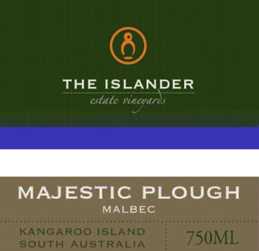 The Islander Estate Vineyards Majestic Plough Malbec 2005 Front Label