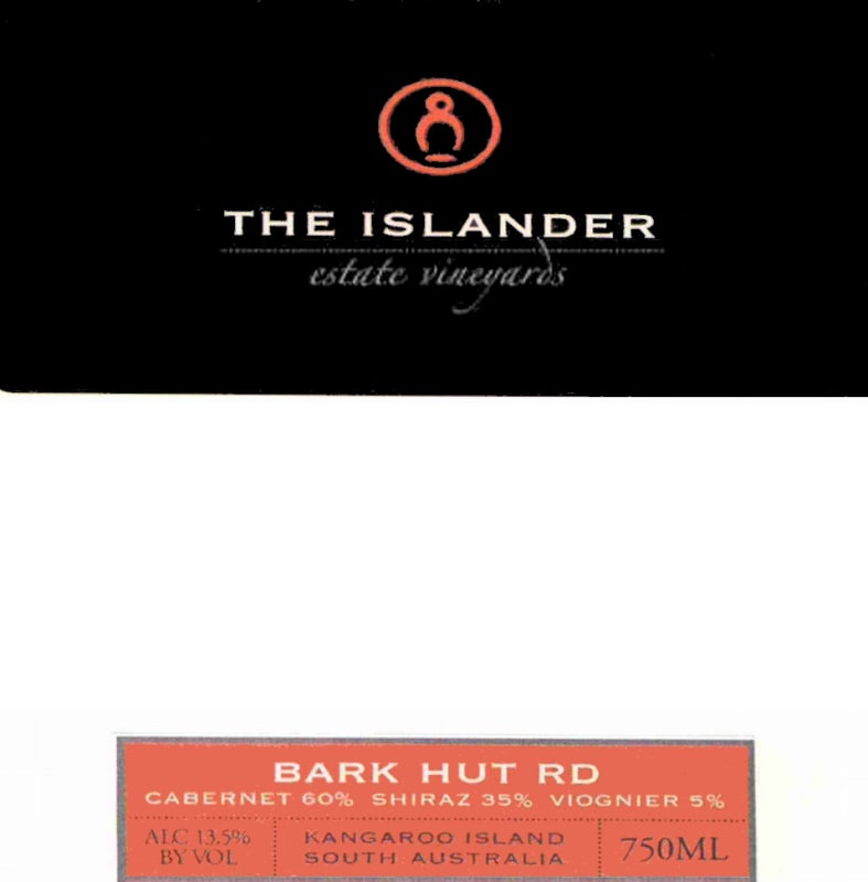 The Islander Estate Vineyards Bark Hut Road Red Blend 2014 Front Label