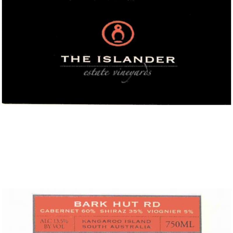 The Islander Estate Vineyards Bark Hut Road Red Blend 2004 Front Label