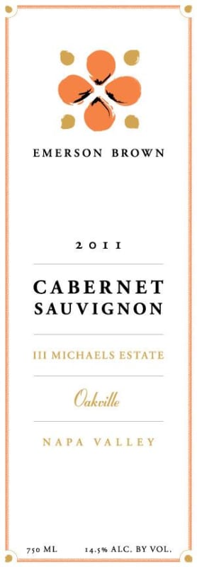 Emerson Brown III Michaels Estate Cabernet Sauvignon 2011 Front Label