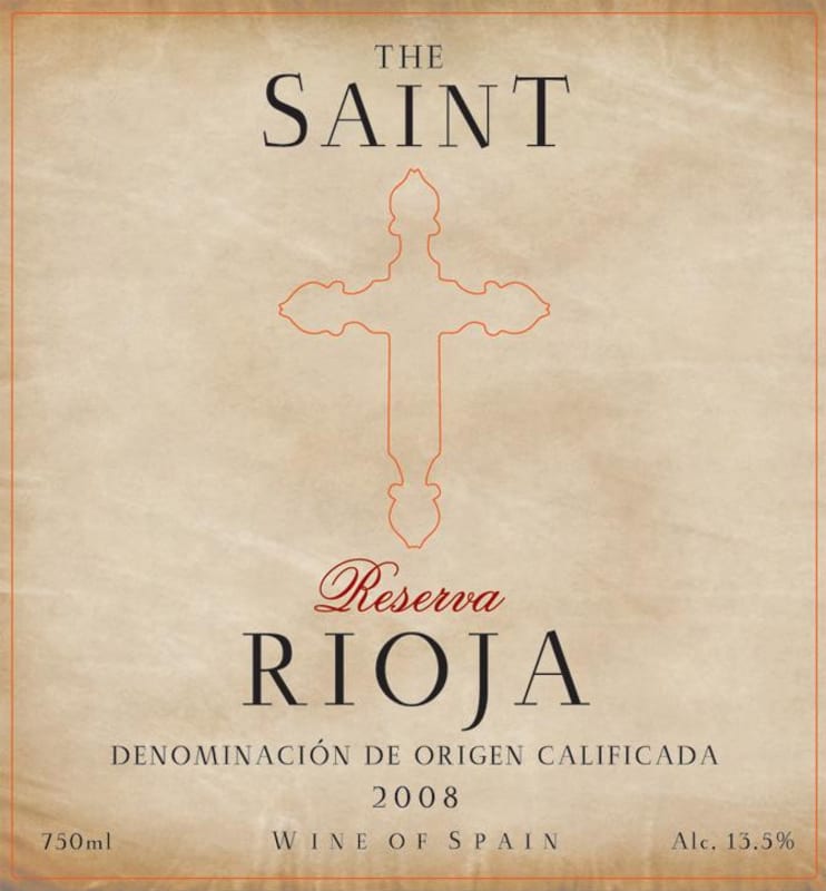 The Saint Reserva 2008 Front Label