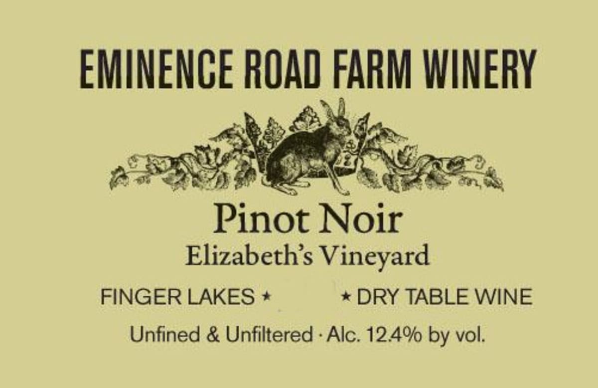 Eminence Road Farm Winery Elizabeth's Vineyard Pinot Noir 2014 Front Label
