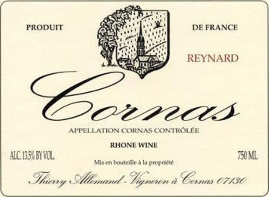 Thierry Allemand Cornas Reynard 2012 Front Label