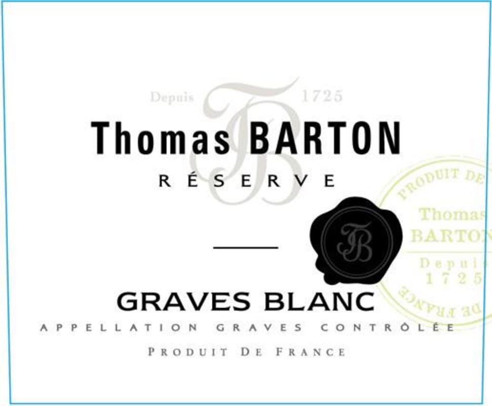 Thomas Barton Reserve Graves Reserve Blanc 2012 Front Label
