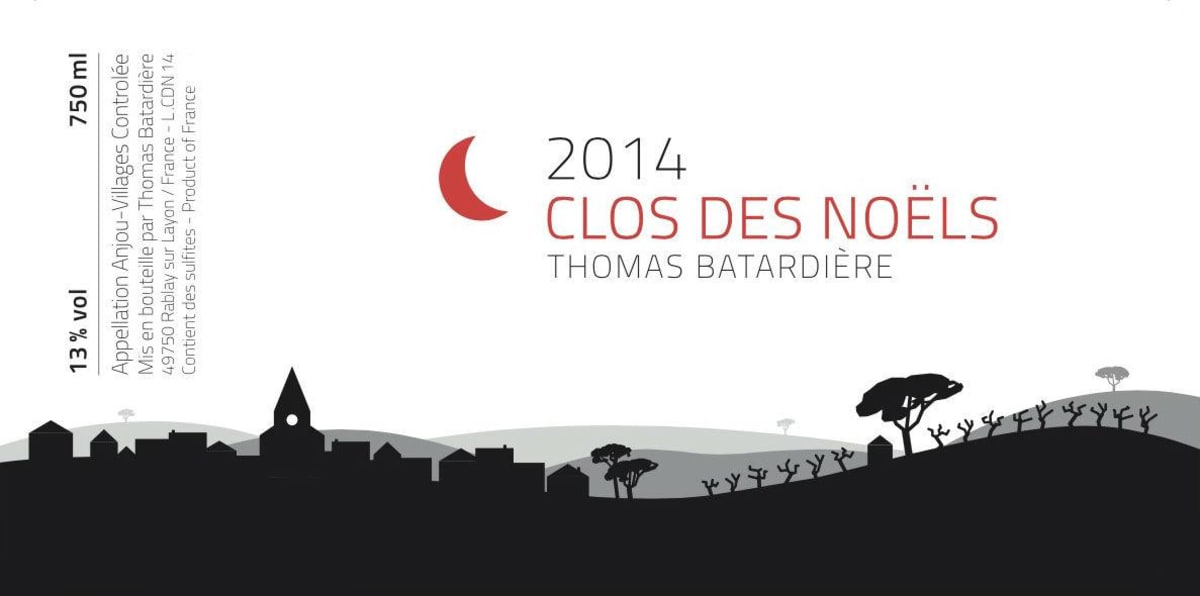 Thomas Batardiere Anjou Villages Clos des Noels 2014 Front Label