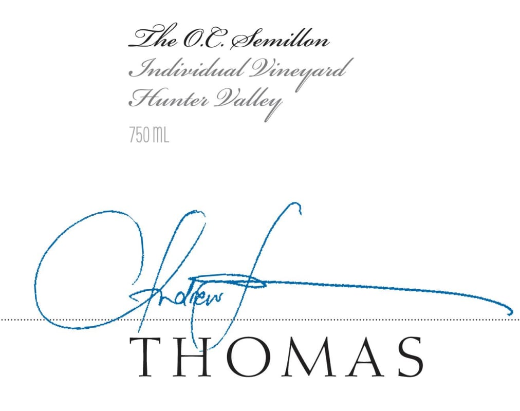 Thomas Wines The O.C. Semillon 2013 Front Label