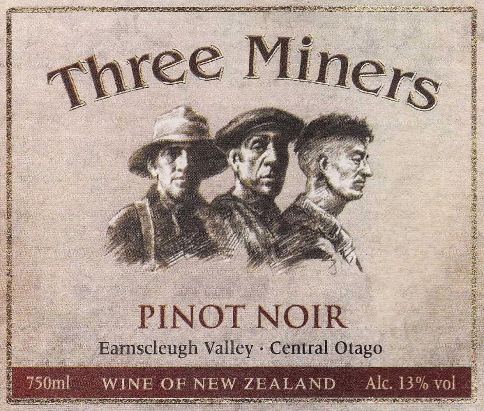 Three Miners Vineyards Earnscleugh Valley Pinot Noir 2012 Front Label