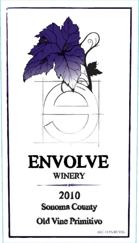 Envolve Winery Old Vines Primitivo 2010 Front Label