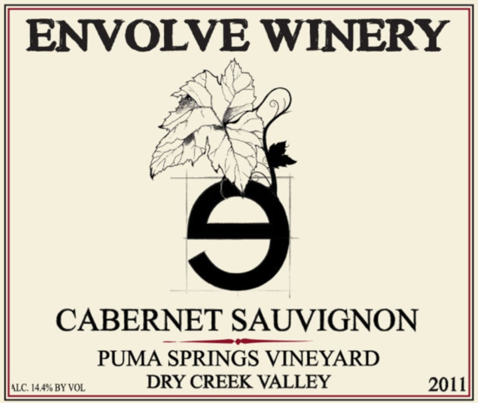Envolve Winery Puma Springs Vineyard Cabernet Sauvignon 2012 Front Label