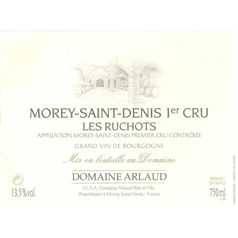 Domaine Arlaud Morey-Saint-Denis Les Ruchots Premier Cru 1999 Front Label