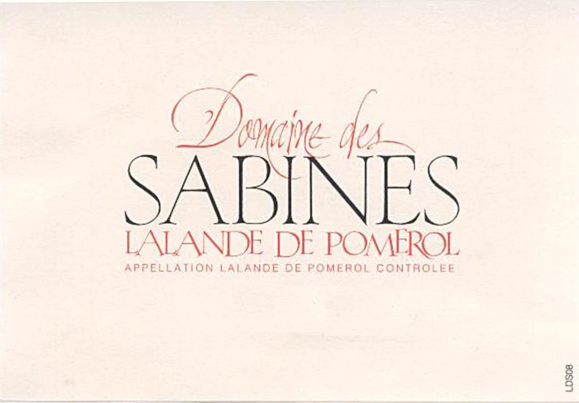 Thunevin Lalande de Pomerol Domaine des Sabines 2012 Front Label