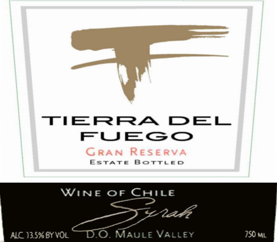 Tierra del Fuego Gran Reserva Syrah 2008 Front Label