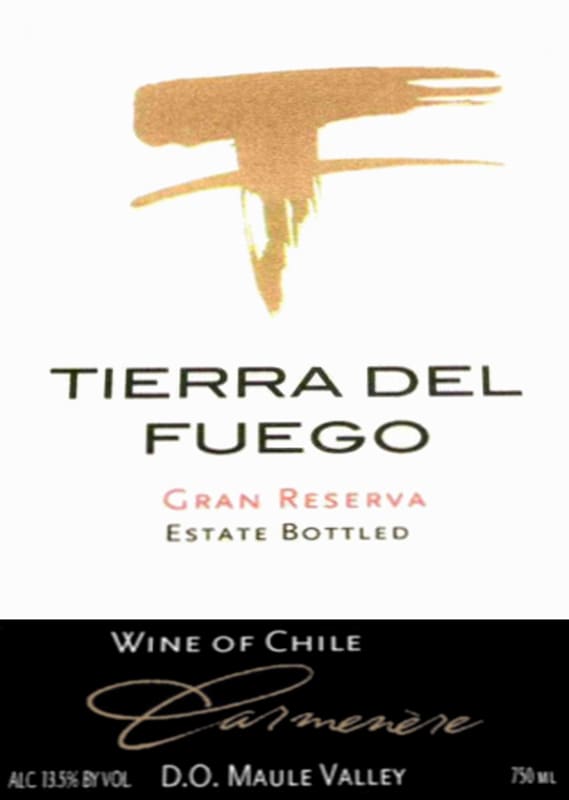 Tierra del Fuego Gran Reserva Carmenere 2008 Front Label