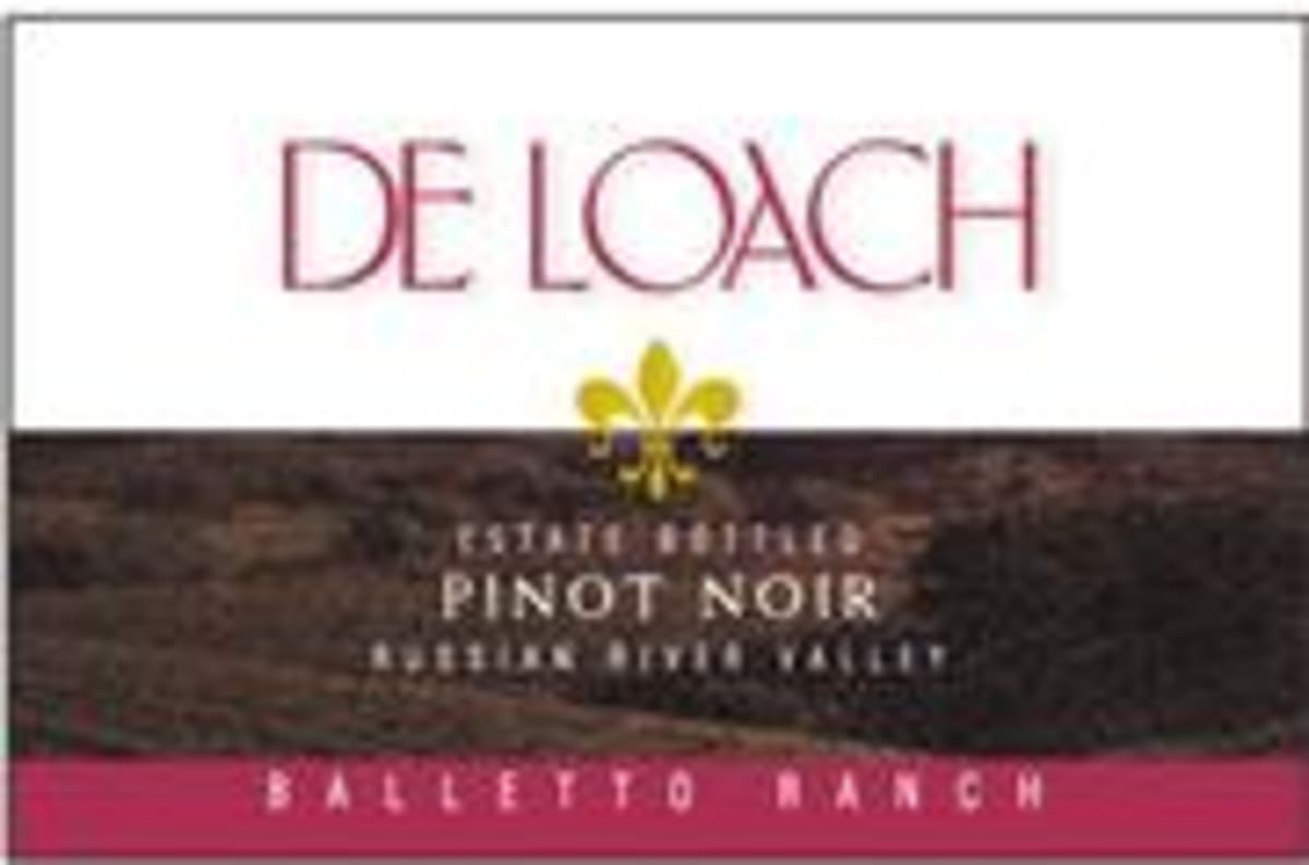 DeLoach Pinot Noir Balletto Ranch 1999 Front Label