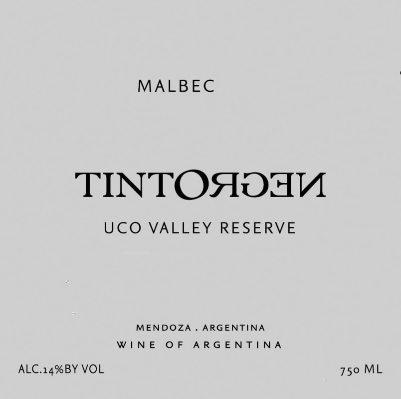 TintoNegro Malbec Reserve 2012 Front Label