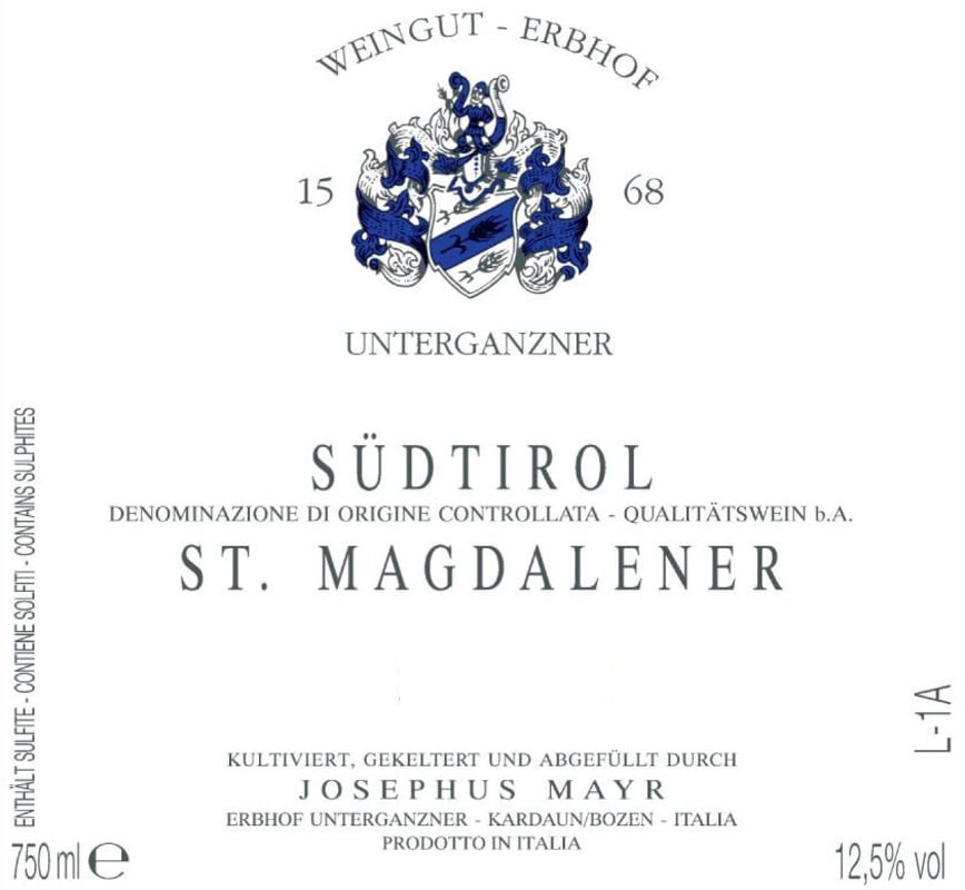Erbhof Unterganzner St. Magdalener 2014 Front Label
