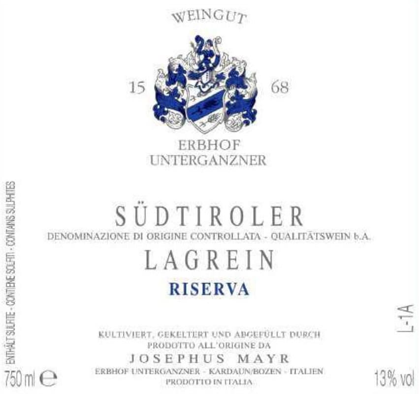 Erbhof Unterganzner Lagrein Riserva 2013 Front Label