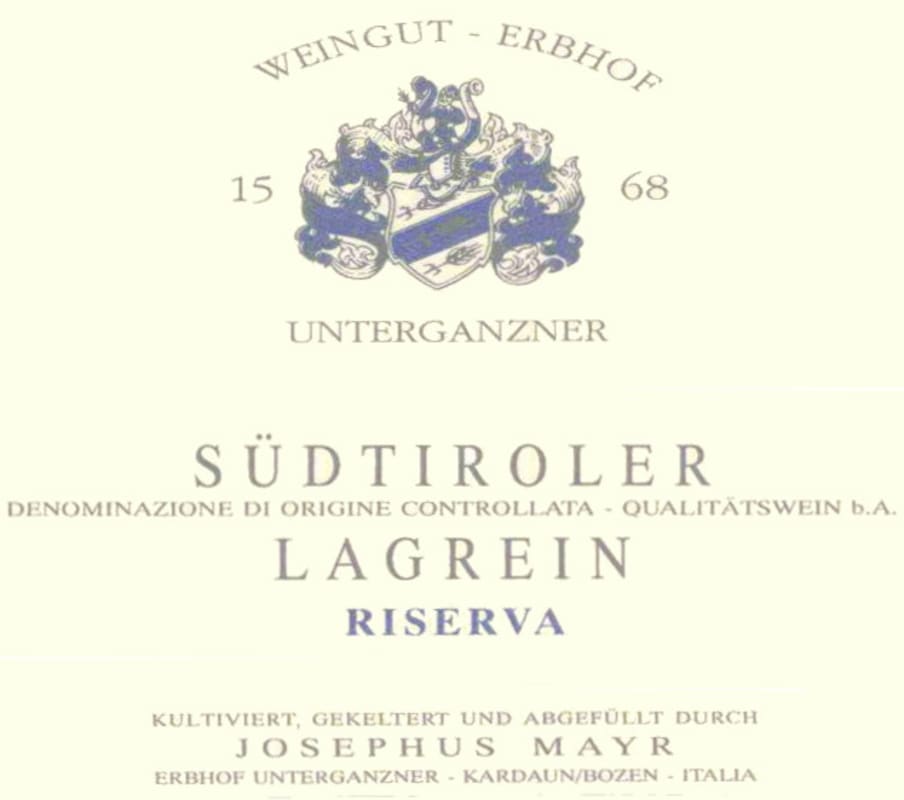 Erbhof Unterganzner Lagrein Riserva 2008 Front Label
