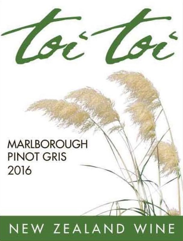 Toi Toi Wines Pinot Gris 2016 Front Label