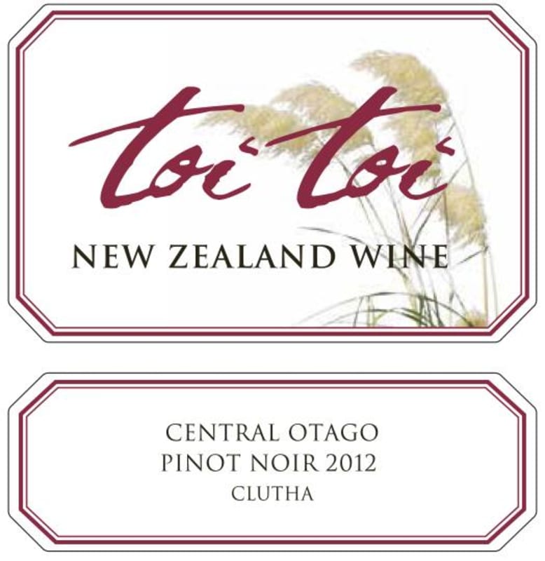 Toi Toi Wines Clutha Pinot Noir 2012 Front Label