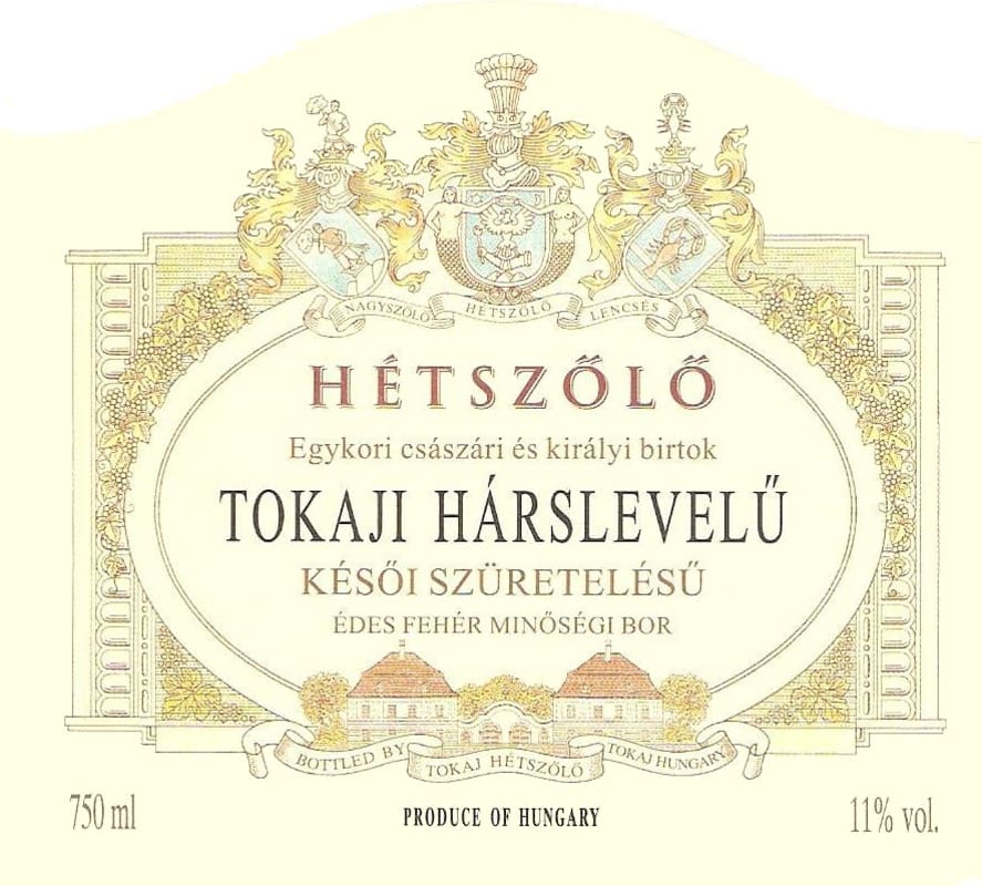 Tokaj Hetszolo Harslevelu 2013 Front Label