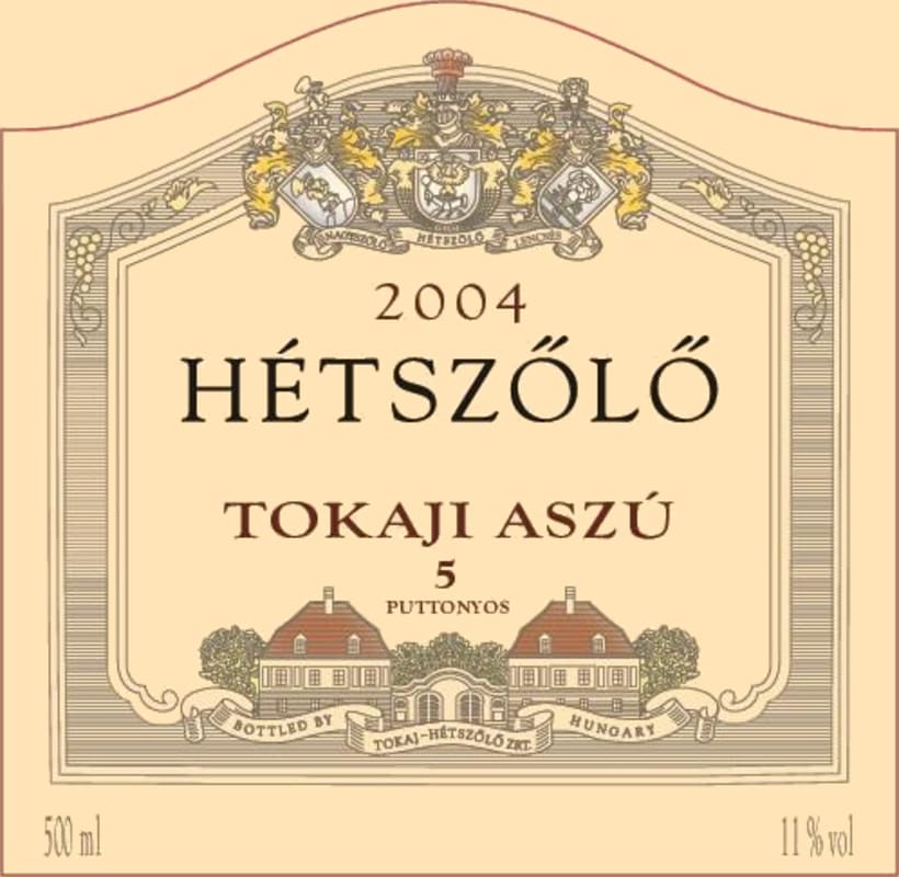 Tokaj Hetszolo Asuz 5 Puttonyos 2004 Front Label