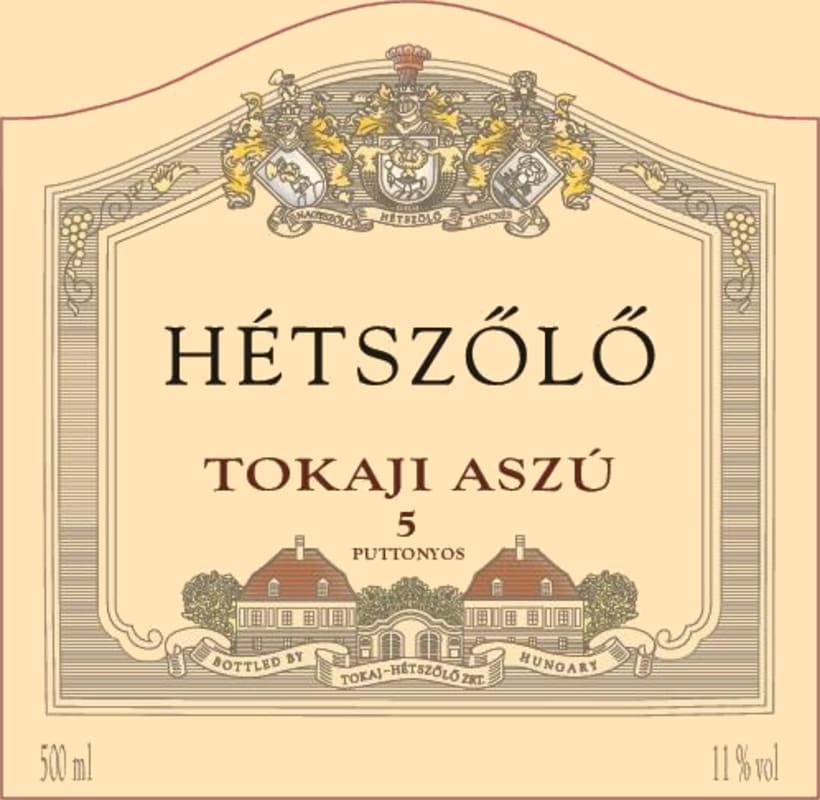 Tokaj Hetszolo Asuz 5 Puttonyos 2012 Front Label