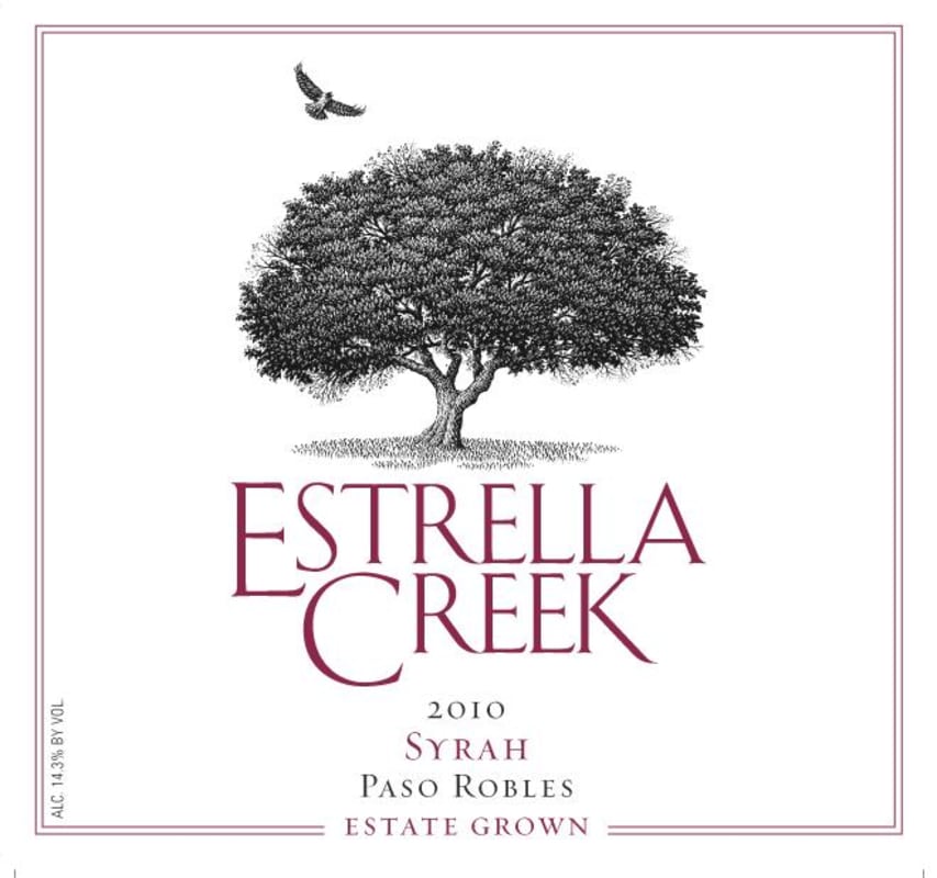 Estrella Creek Wines Syrah 2010 Front Label
