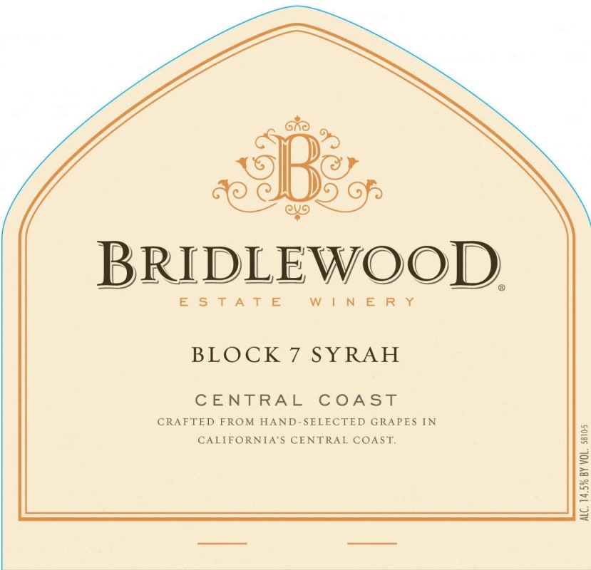 Bridlewood Block 7 Syrah 2014 Front Label