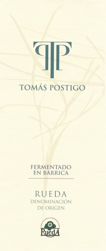Tomas Postigo Verdejo Fermentado en Barrica 2014 Front Label